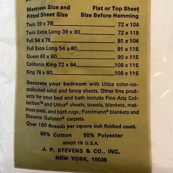 Steven's Utica No Iron Full Flat Percale Sheet - Picture 7 of 7